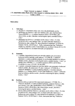 Výpis Usnesení ze zápisu č. 21/2015 z 21. mimořádné schůze Rady