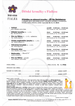 Dětské kroužky s Fialkou