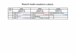 Rozvrh hodin souborů a sborů pro školní rok 2015/2016