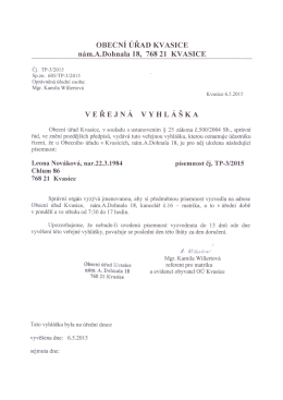 Veřejná vyhláška