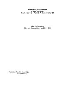 Výroční zpráva 2012 – 2013 - Masarykova základní škola a