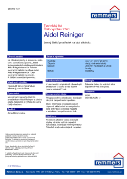 Technický list - Aidol Reiniger