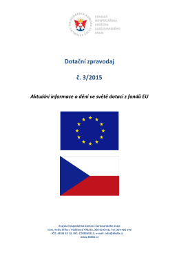 Dotační zpravodaj č. 3/2015 - Krajská hospodářská komora