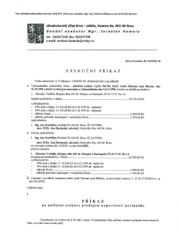 Exekučn&iacute; př&iacute;kaz - prodej nemovitosti