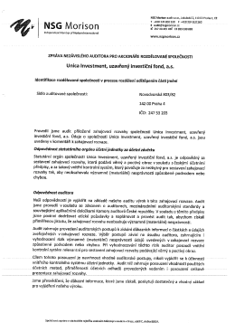 Zahajovací rozvaha k 1. 12. 2014 včetně zprávy audiotra