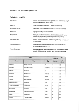 Příloha Č. 2 - Technická specifikace Požadavky na xDSL - E