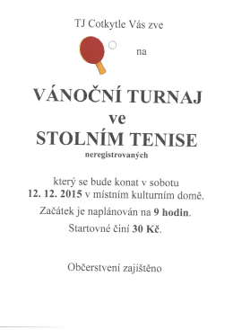 V&Aacute;NOČN&Iacute; TURNAJ