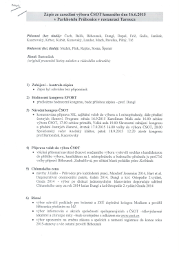 Zápis ze zasedání výboru ČSOT konaného dne 16.6.2015 `