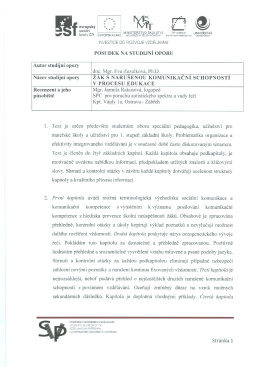 POSUDEK NA STUDIJN&Iacute; OPORU