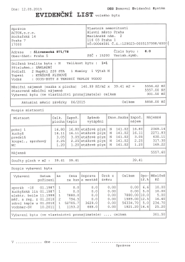 EVIDENČN&Iacute; LIST voln&eacute;ho bytu