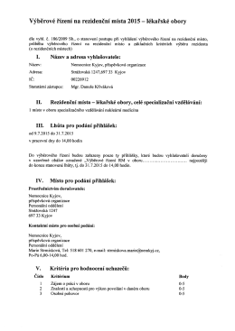 V&yacute;běrov&eacute; ř&iacute;zen&iacute; na rezidenčn&iacute; m&iacute;sta 2015