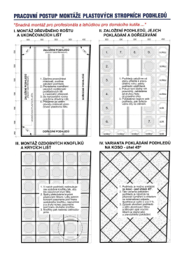 pbaguvní postup montáže plastuvy`bh strupníbh - stavebny