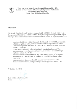 Oznámení o plnění povinností v souladu s usnesením vády č. 39/2013