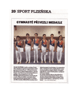 Úspěch plzeňských gymnastů na přeboru ČOS