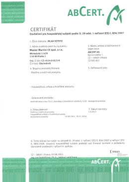 certifik&aacute;t - master martini ce