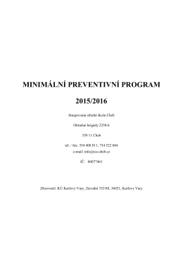 Minimální preventivní program 2015/2016