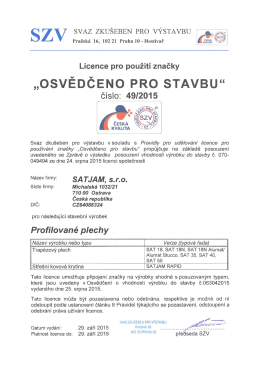 „OSVĚDČENO PRO STAVBU“