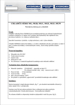 CHLADIČE S&Eacute;RIE MG, MGB, MGC, MCE, MGF, MGW