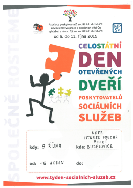 od 5. do 11. ř&iacute;jna 2015 - T&yacute;den soci&aacute;ln&iacute;ch služeb