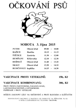SOBOTA 3. října 2015