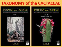 "TAXONOMY of the CACTACEAE" Nováhe new