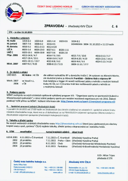 Zpravodaj JčKV ČSLH 2015 - 16 č. 6