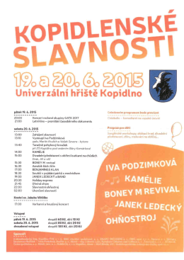 Pozvánka na Kopidlenské slavnosti.
