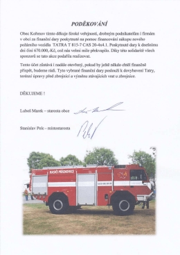 celé poděkování zde