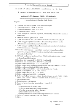 ve čtvrtek 25. června 2015 V 17.00 hodin