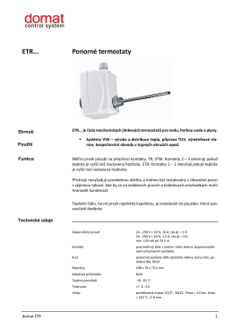 ETR... Ponorné termostaty