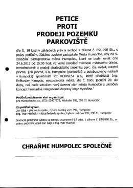 Petice proti pozemku parkoviště