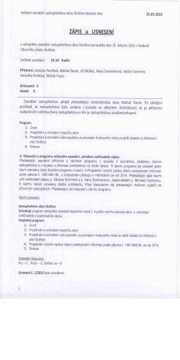 Zápis a usnesení ze dne 25. března 2015.