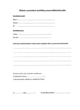 Formul&aacute;ř pro vstupn&iacute; prohl&iacute;dku pro zaměstnavatele