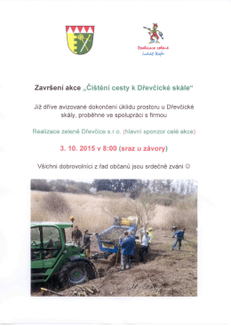 Završení akce „Čištění cesty k Dřevčické skále“
