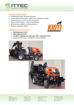Výhody traktorů Kioti SEKAČKA KIOTI WD1260