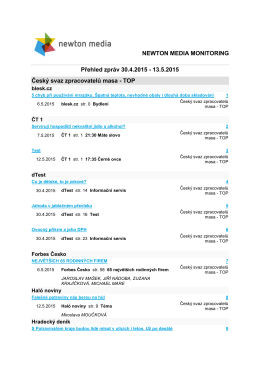 NEWTON MEDIA MONITORING 30.4.2015 - 13.5.2015