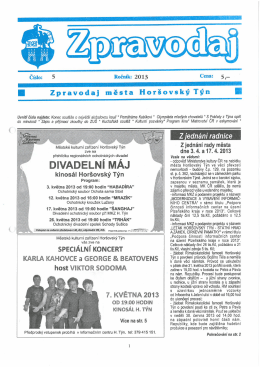 Zpravodaj města Hor&scaron;ovsk&yacute; T&yacute;n - Městsk&eacute; kulturn&iacute; zař&iacute;zen&iacute;