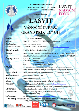 Propozice - Badmintonový klub Technické univerzity v Liberci