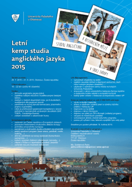 English Summer Camp info in Czech