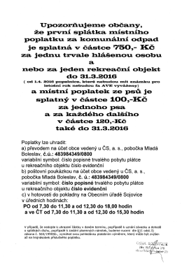 Upozorňujeme občany,