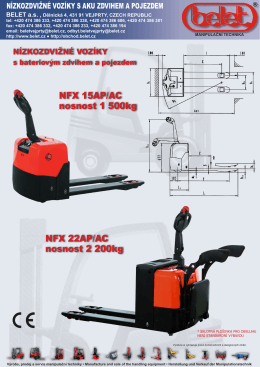 NFX 15AP/AC nosnost 1 500kg NFX 22AP/AC nosnost 2 200kg