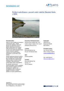 Snížení eutrofizace v povodí vodní nádrže Slezská Harta v MSK