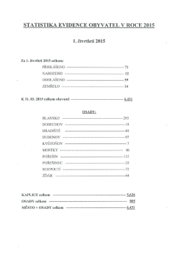 STATISTIKA EVIDENCE OBYVATEL V ROCE 2015