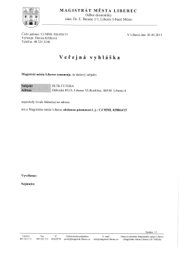 MAGISTR&Aacute;T MĚSTA LIBEREC