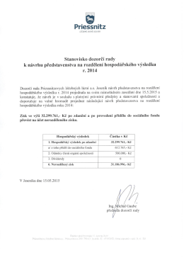 Stanovisko dozorč&iacute; rady k n&aacute;vrhu