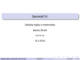 Seminár IV. - Martin Štrobl