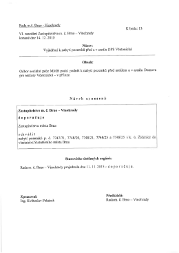 Vyjádření k nabytí pozemků před a v areálu DPS - Vinohrady