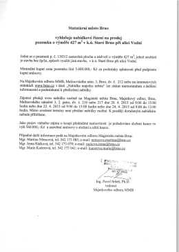 vyhlašuje nabídkové řízení na prodej pozemku o výměře 427 m2 v k