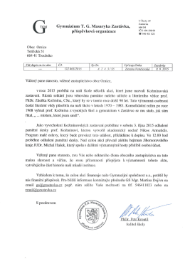 Pozvánka Gymnázium Zastávka