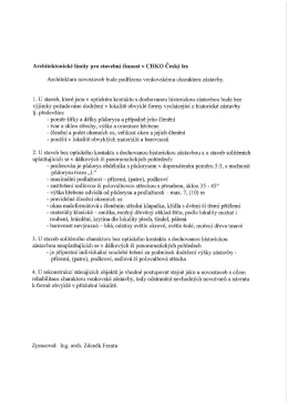 Architektonick&eacute; limity pro stavebn&iacute; činnost v CHKO